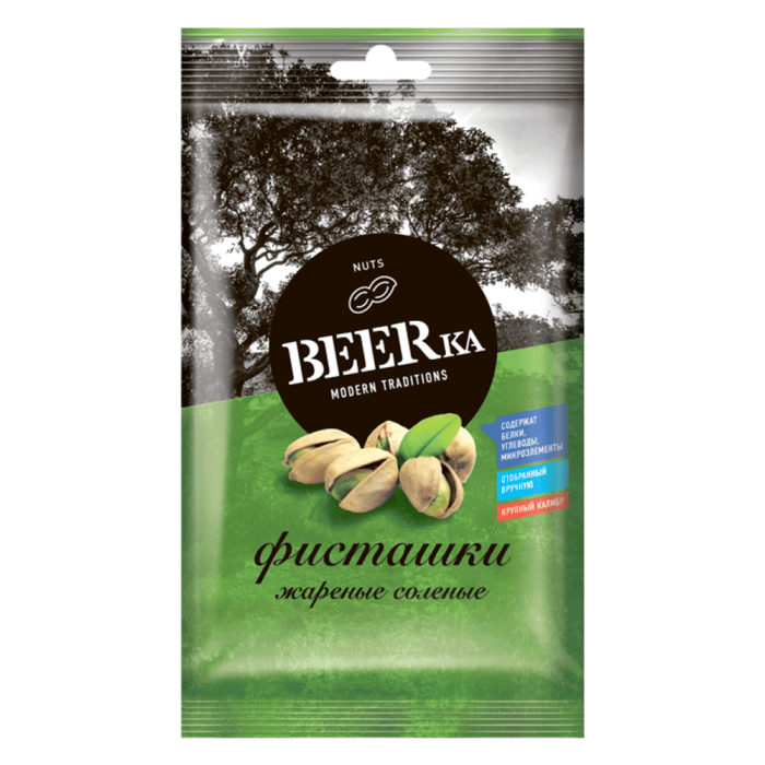 Фисташки "BEERKA" обжаренные, соленые 80гр*30шт(БО320) штуки
