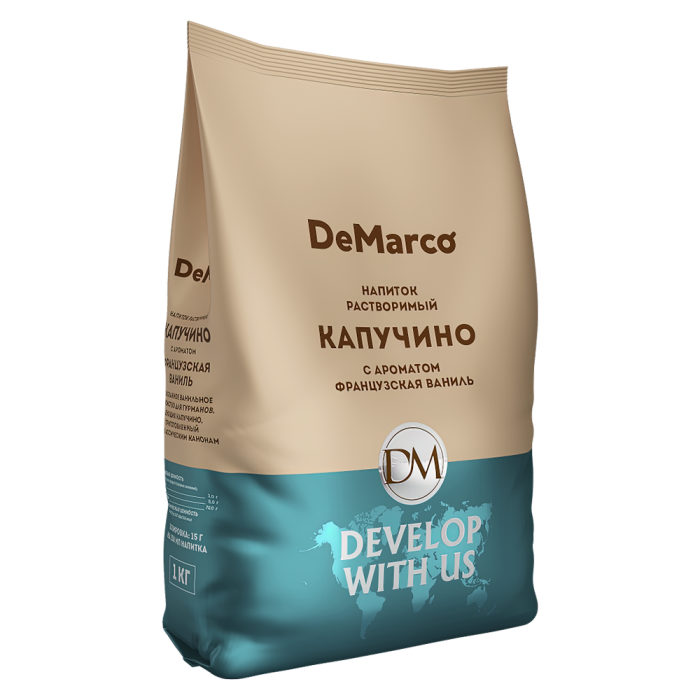 Капучино " Де Марко" Французкая ваниль 1 кг*10шт