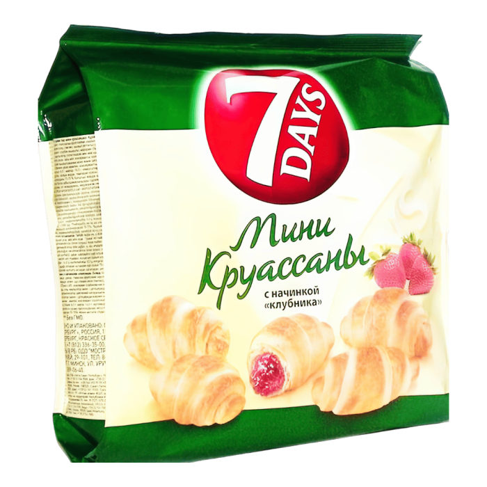 Круассаны Мини 7Dауs КЛУБНИКА 105гр*18шт штуки