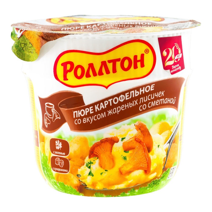 Роллтон-пюре стакан жар. лисички со см. 40гр*24шт. штуки