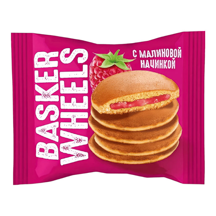 Панкейк с джемом с соком малины «Basker Wheels» 36гр*28шт (ВБ117) штуки