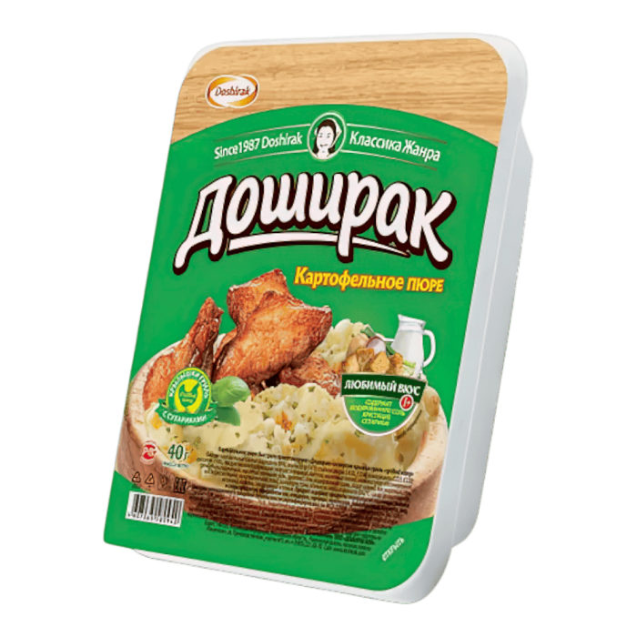 Доширак. Пюре картофельное со вкусом Крылья гриль (лоток) 40гр*24шт штуки
