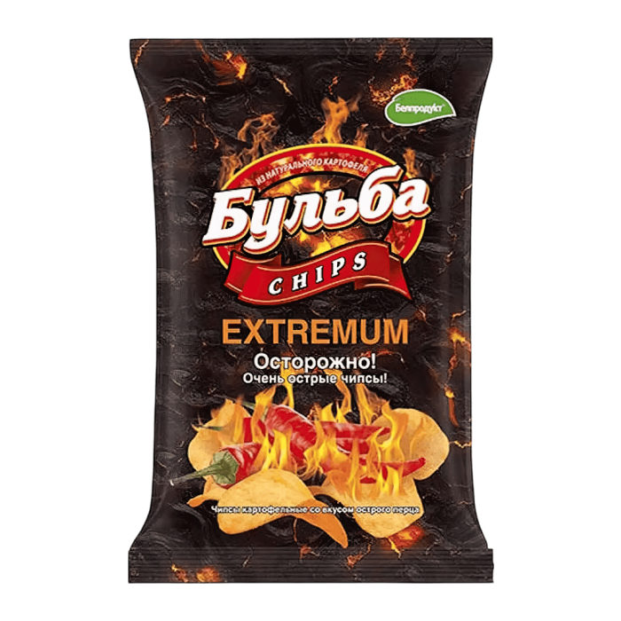 Чипсы БУЛЬБА из сырого картофеля со вкусом Острого перца 75гр*25 штуки