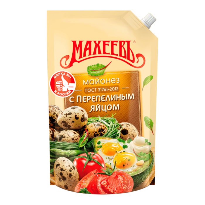 Майонез с перепел. яйцом "Махеев" 67 % дой-пак 400гр*20шт