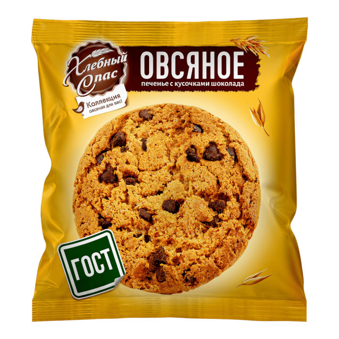 Печенье Хлебный Спас Овсяное с кусочками шоколада 45гр*22шт штуки( 2724)
