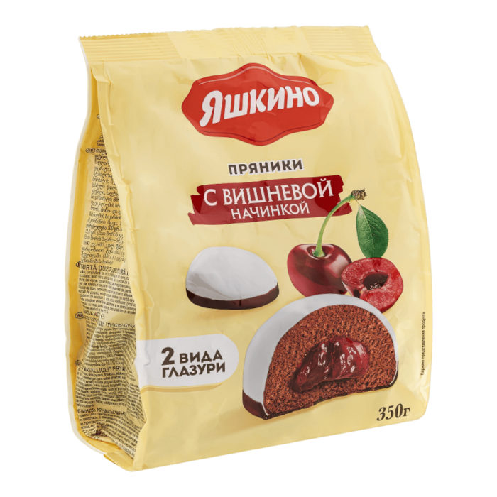 Пряники с Вишневой начинкой Яшкино 350гр*8шт(ЯП906) штуки