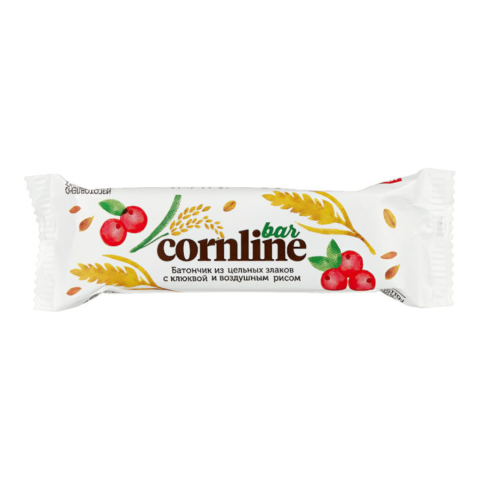 Батончик Cornline из цельных злаков с клюквой и воздушным рисом 30г*18шт*8шб штуки(ВК246)