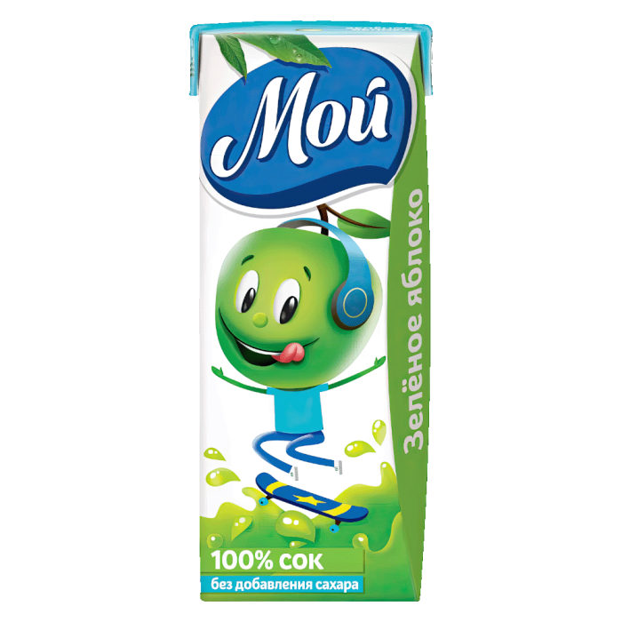 Сок МОЙ Зеленое Яблоко 0.2л.*27шт штуки (120уп)