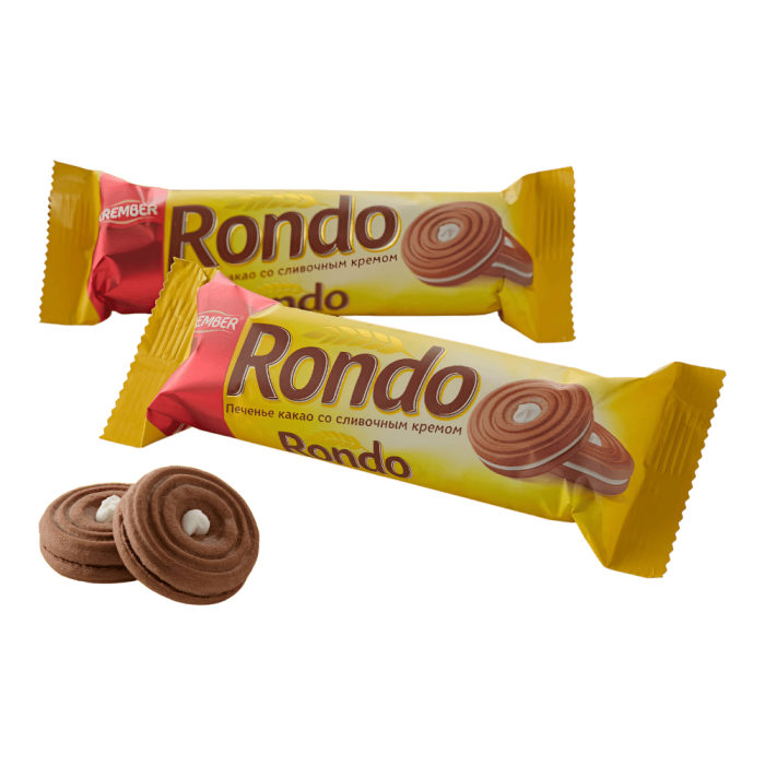 Печенье Rondo Krember какао с ванильным кремом 70г*35шт(В650)Желтый штуки