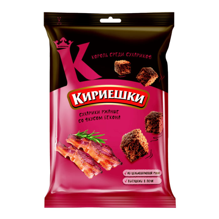 Сухарики "Кириешки" ржан.40г*60шт Бекон( БС101) штуки