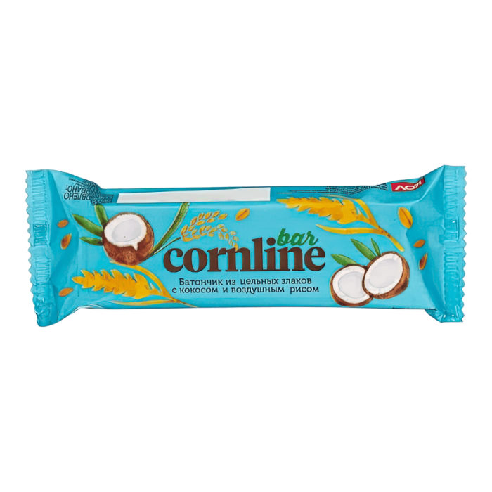 Батончик Cornline из цельных злаков с кокосом и воздушным рисом 30г*18шт*8шб(ВК247) штуки