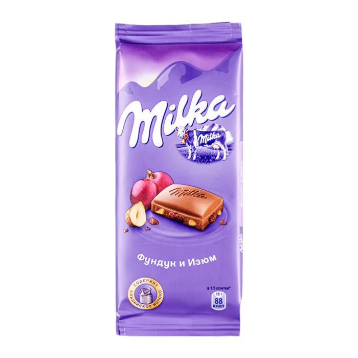 Милка 85гр*20шт Фундук и изюм 4310438 штуки