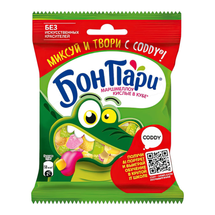 Суфле/Маршмеллоу Бон-Пари Кислые в кубе 65гр*15шт штуки