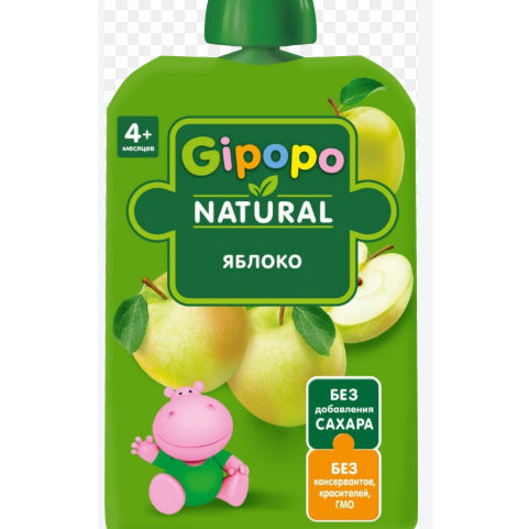 Пюре фруктовое GIPOPO Наливное яблочко 90 г*12шт штуки