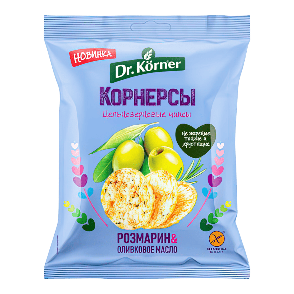 Хлебцы Dr.Corner Чипсы "Кукурузно-рисовые с олив. маслом и розмарином 50 гр*14шт штуки
