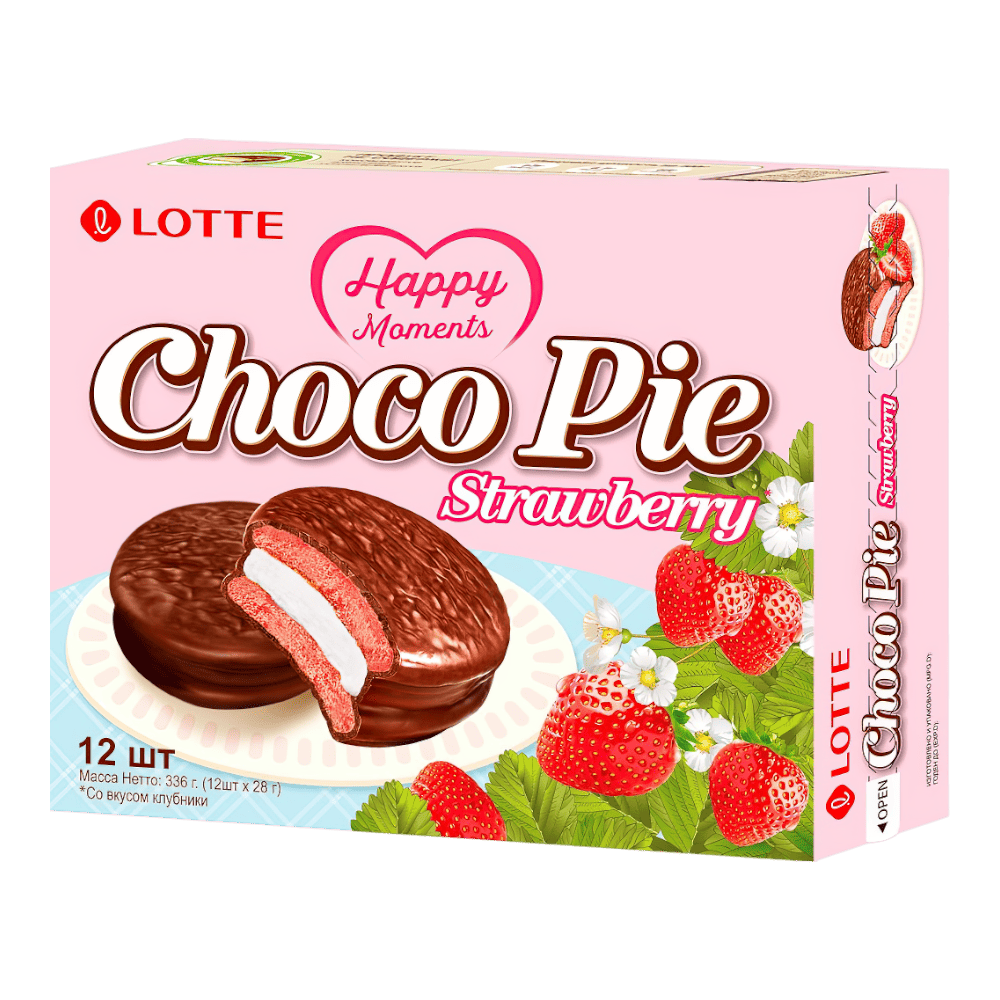 ЧокоПай Клубника 28гр*12шт*8бл. LOTTE штуки