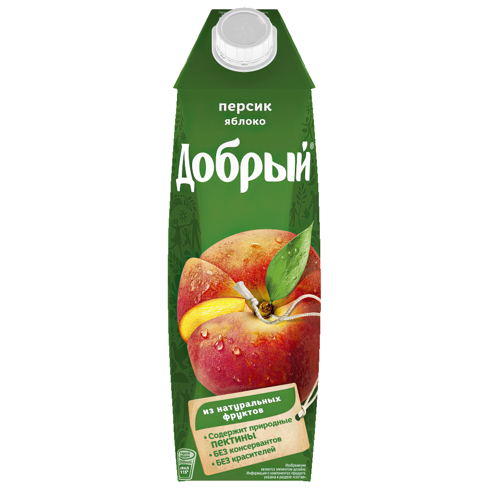Сок "Добрый" Персик-Яблоко 1л*12шт 