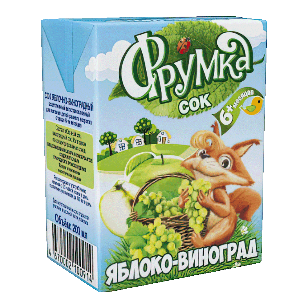 Сок " Фрумка " яблоко/виноград 0,2л*18шт