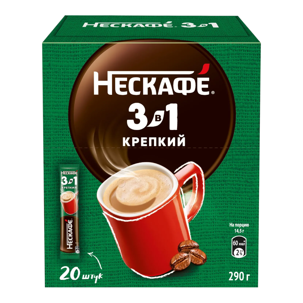Кофе Нескафе 3в1 "Крепкий" 14,5гр*20шт*20бл