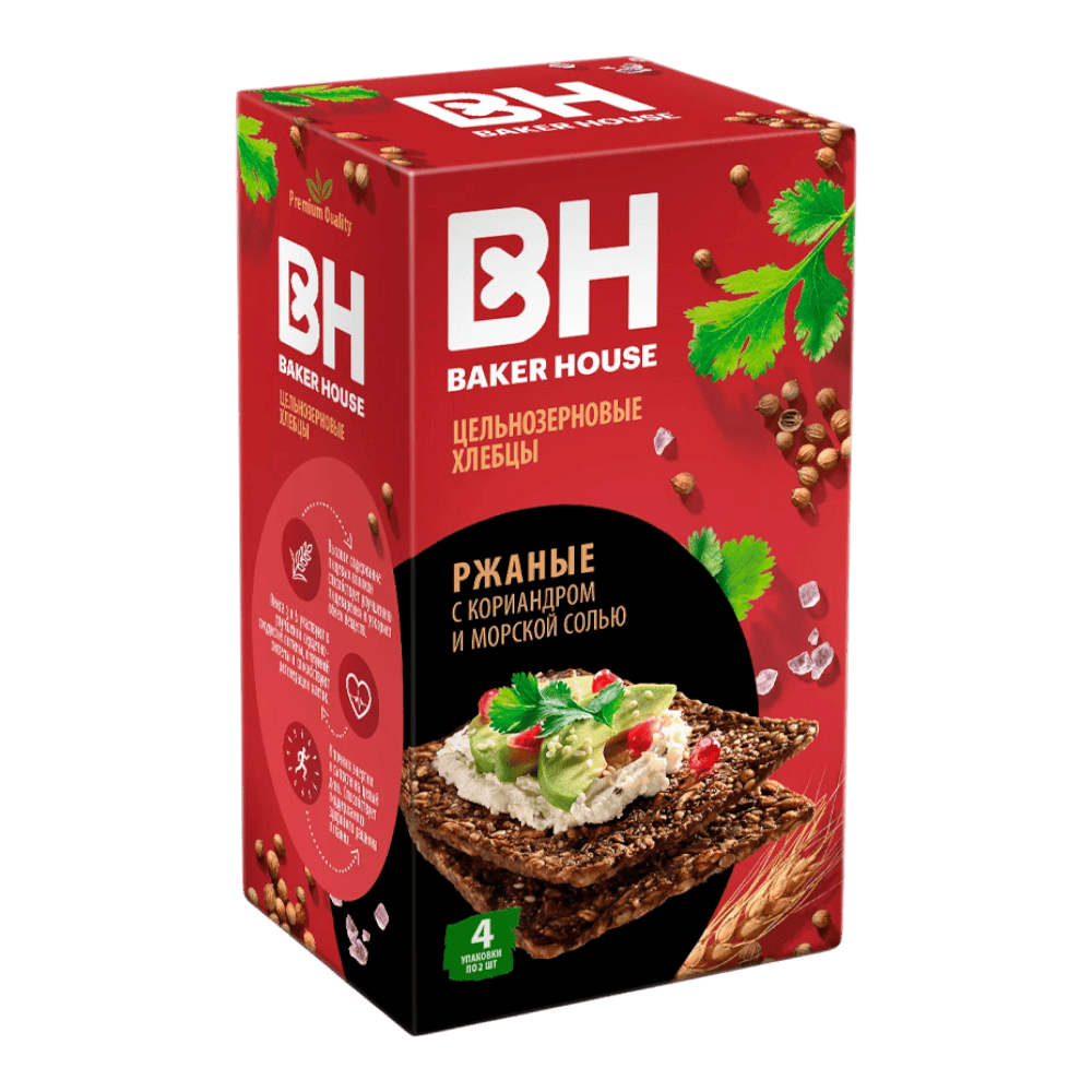 Хлебцы цельнозерновые BH ржанные 180гр*8шт
