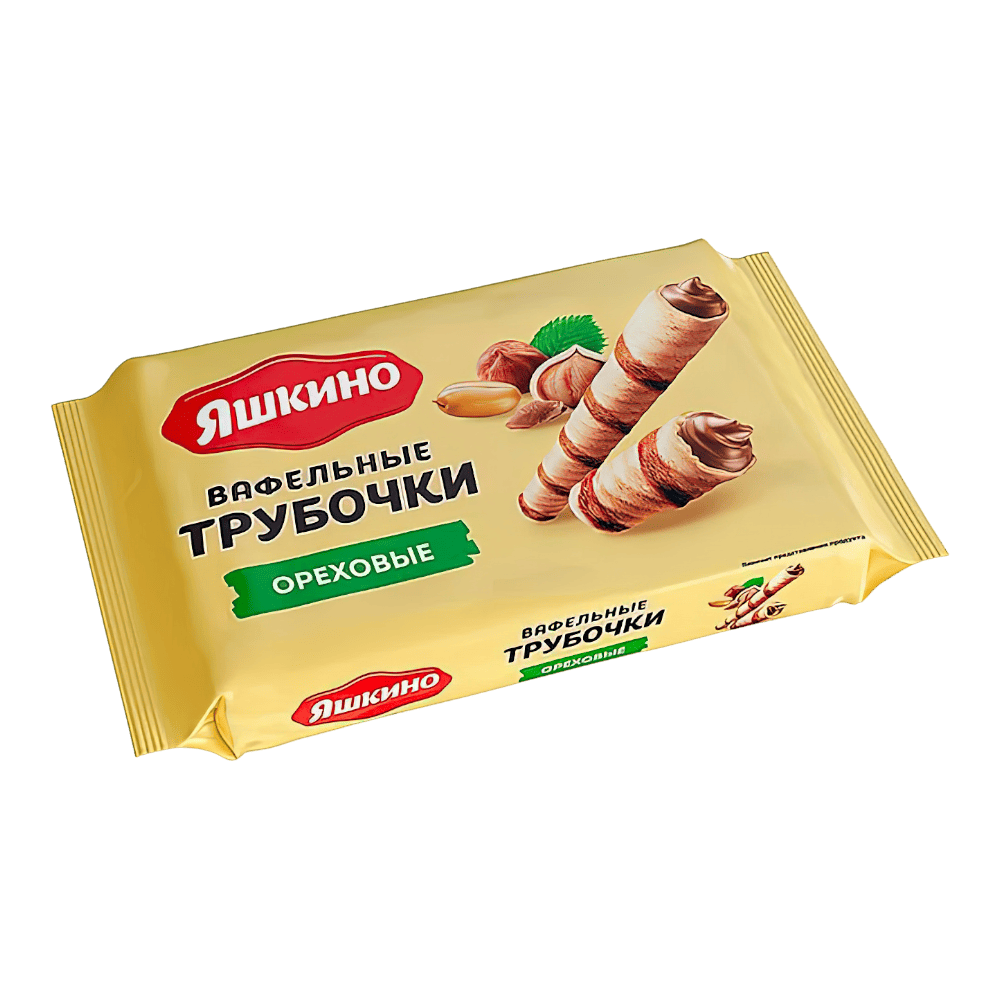 Трубочки вафельные "Яшкино" Ореховые  190гр*24шт(КВ328)