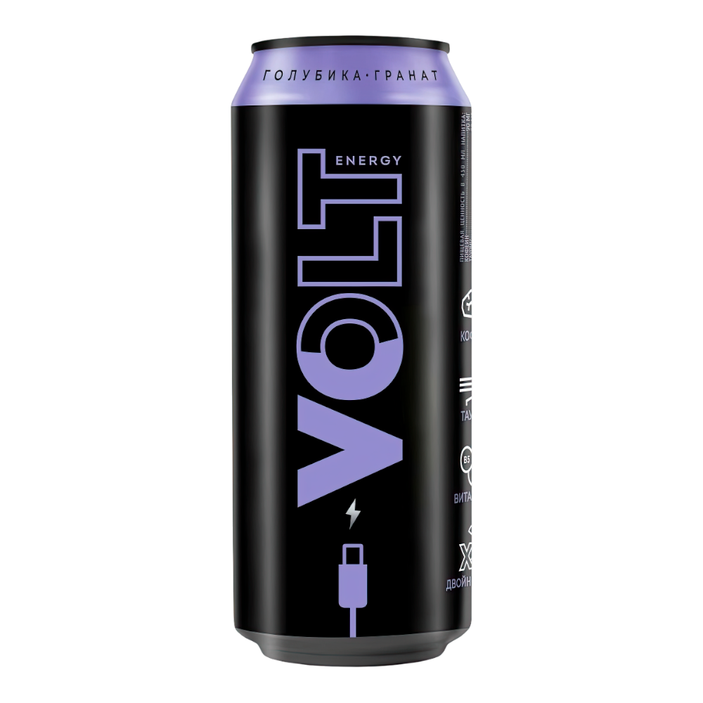 Энергетический напиток VOLT ENERGY Голубика-Гранат 0,45л ж/б х 24шт(72уп/пал)