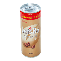 Холодный кофе Lotte "Let`s Be" Cappuccino 0,24л*30шт (80) штуки