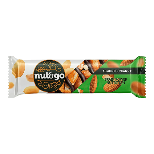 Батончик Nut and GO миндальный с Арахис.пастой 36гр*18шт(КВК451)8бл