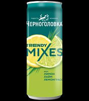 Черноголовка. Напиток TRENDY MIXES Лимон-лайм-лемонграсс  ж/б  0,33л*12шт(180уп/пал)