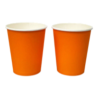 Стакан бумажный 250 мл/80 мм (50шт/туба*20)(Кофе Оранж) WB 