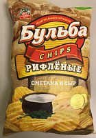 Чипсы БУЛЬБА из сырого кортофеля  со вкусом Сметаны и сыра 75гр*25  
