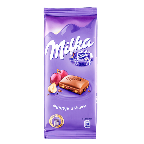 Милка  85гр*20шт Фундук и изюм 