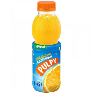Напиток сокосодержащий  Палпи Апельсиновый 0.45л*12шт