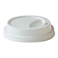 Крышка для горячих напитков с прорубленным питейником белая  D-73 х 100	