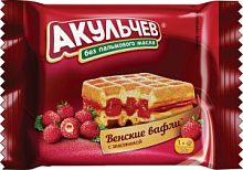 Венские вафли Акульчев 50гр*72шт земляника 