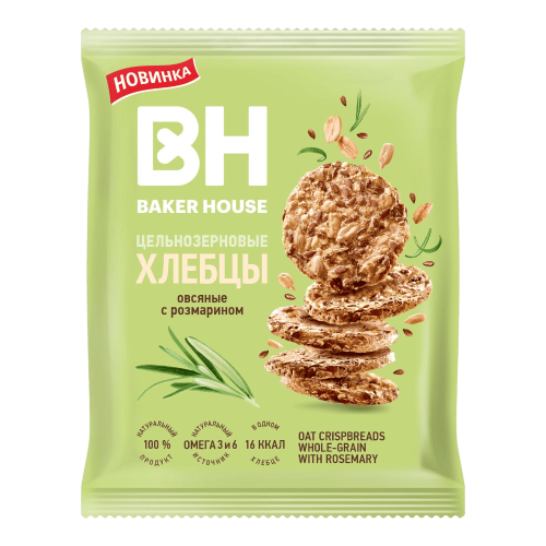 Хлебцы цельнозерновые (пакет) BH овсяные с розмарином 50 гр*10 шт