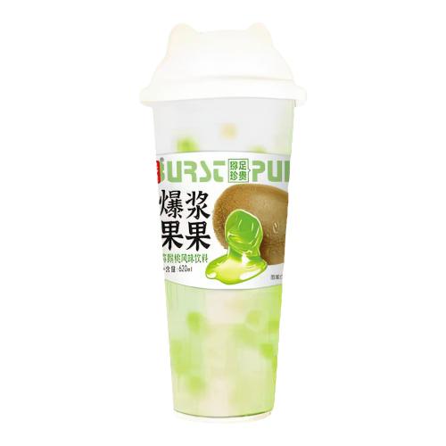 Напиток  Bubble tea, с кусочками желе со вкусом киви LEQIBIN 620мл