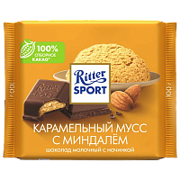  Риттер спорт Карамельный мусс с миндалем 100г*11шт (2116)