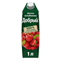 Сок "Добрый" Яблоко - Клубника  1л*12шт (60)
