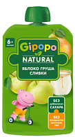 Пюре фруктовое GIPOPO Яблоко-Груша-Сливки (с 6 месяцев) 90 г*12шт штуки