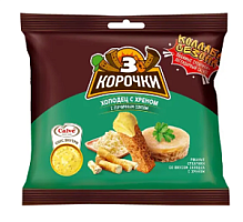 Сухарики "3 корочки" 60гр+25гр*30шт холодец и хрен+горчица (ВС928)