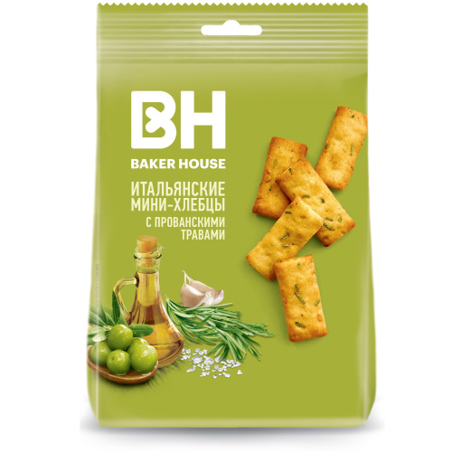Мини-хлебцы BAKER HOUSE с прованскими травами, оливковым маслом и морской солью 110 гр*12 шт шту
