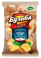 Чипсы БУЛЬБА из сырого кортофеля  со вкусом Сметаны и лука 75гр*25  