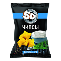 Чипсы 5D Пшеничные "Сметана и лук" 45гр*40шт (135) 