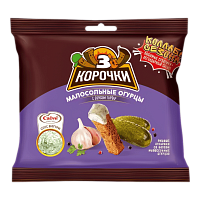 Сухарики "3 корочки" 60гр+25гр*30шт малосол.огурцы+соус тартар