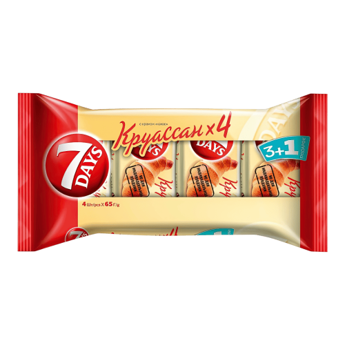 Круассан Сингл (3+1) какао 65гр*4шт*7уп