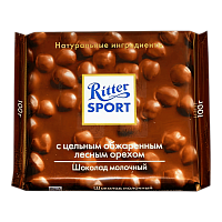 Риттер Спорт молочный/цельный лесной орех 100гр*10шт (7006)