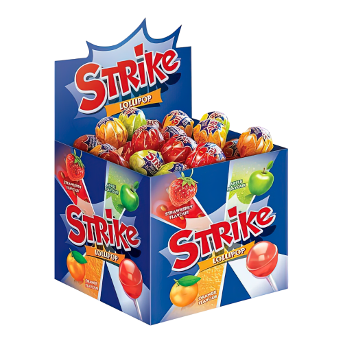 Карамель на палочке Strike ассорти 1*50 11,3г (СИНЯЯ) (6)