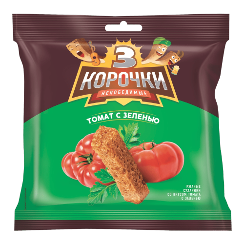 Сухарики " 3 корочки " 40гр*60шт с томатом и зеленью (ВС203) штуки!!!!! Внимание