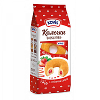 Колечки бисквитные - клубника, Kovis 40 гр.*6шт*6уп